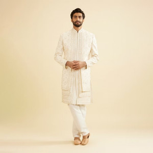 Enchanting Cream Sherwani Set