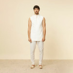 Warm White Aari Embroidered Sherwani Set